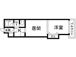 ル・クラシック13A 1DKの間取図画像