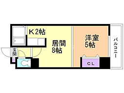 ミラバ豊平 1DKの間取図画像