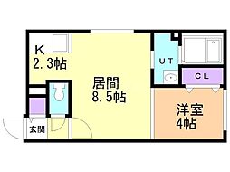 LUMIC本郷通 1LDKの間取図画像