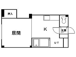 メゾン・ド・南郷12 ワンルームの間取図画像