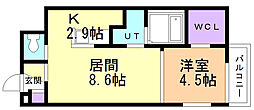 Principal南郷 1LDKの間取図画像