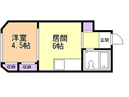 ドリームシティ本郷 1DKの間取図画像