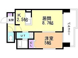 サンコート南郷通 1LDKの間取図画像