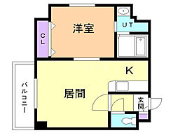 SEIRA豊平 1LDKの間取図画像