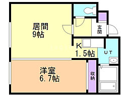 エルパステル 1LDKの間取図画像