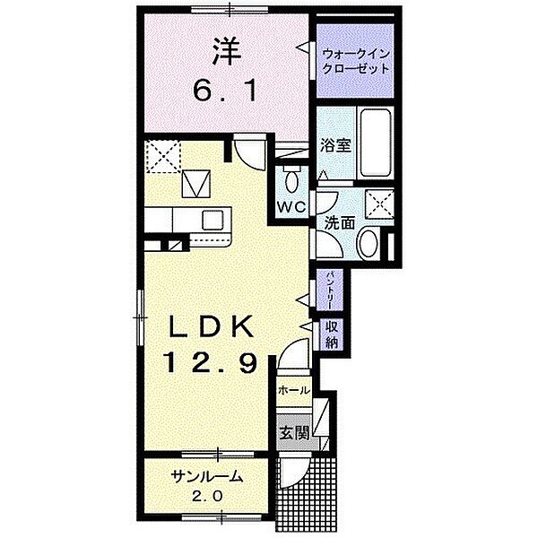 オリーブ 101｜和歌山県和歌山市楠見中(賃貸アパート1LDK・1階・50.49㎡)の写真 その2