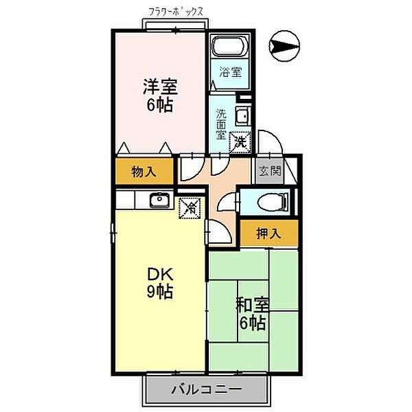 カーサリンピオ　B棟 B202｜和歌山県海南市大野中(賃貸アパート2DK・2階・50.42㎡)の写真 その2