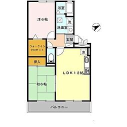 ファースト西浜 2階2LDKの間取り