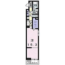 フォレスタ・和歌浦 2階1Kの間取り