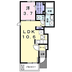 シャイン21　II 1階1LDKの間取り