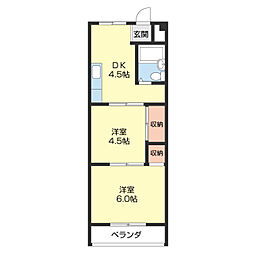 メゾン・ドゥ・フェデネージュ 2階2DKの間取り