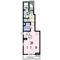 バンブーグロー 1階ワンルームの間取り