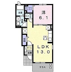 セレッソ・アンジュII 1階1LDKの間取り