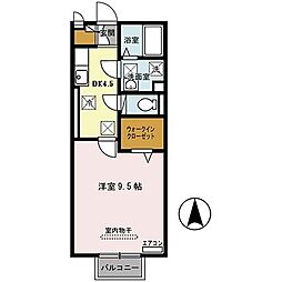 カーサベアーレA 1DKの間取図画像
