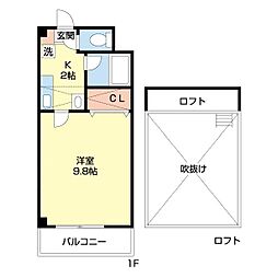 モスビル 1Kの間取図画像