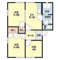 ディアス黒江 3DKの間取図画像