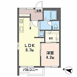 タウニイ浜代 1LDKの間取図画像