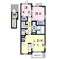 ラ・ヴィーユ2 2LDKの間取図画像