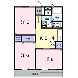 レスポワール2 3DKの間取図画像