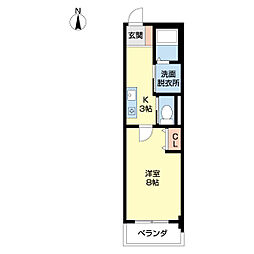 コンフォート紀三井寺 1Kの間取図画像