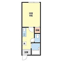 TJ御坊 1Kの間取図画像