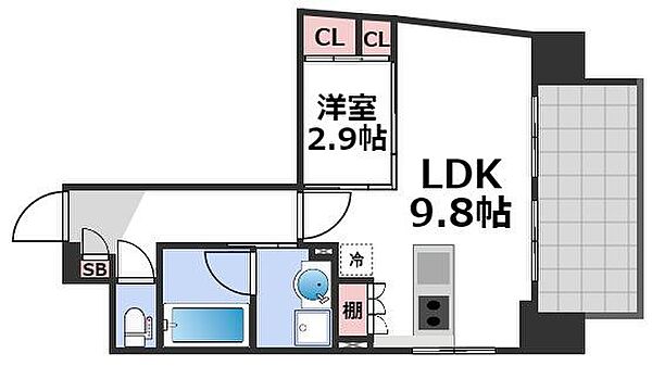 オルフェア上本町VII番館 ｜大阪府大阪市天王寺区東高津町(賃貸マンション1LDK・8階・32.39㎡)の写真 その2