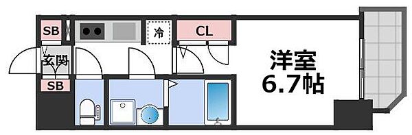 ファーストフィオーレ大阪城イースト ｜大阪府大阪市東成区中本5丁目(賃貸マンション1K・9階・23.67㎡)の写真 その2