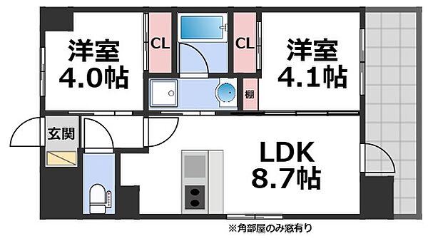 パラゴン勝山通り ｜大阪府大阪市生野区田島1丁目(賃貸マンション2LDK・8階・40.30㎡)の写真 その2