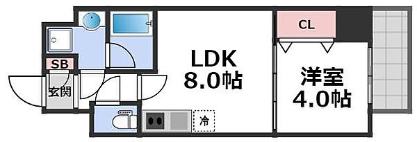 グランパシフィック中川 ｜大阪府大阪市生野区中川4丁目(賃貸マンション1LDK・4階・30.01㎡)の写真 その2