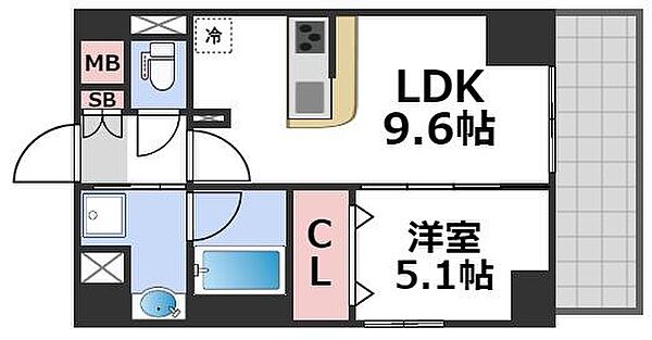 ノーヴルメゾン ｜大阪府大阪市東成区玉津2丁目(賃貸マンション1LDK・4階・35.09㎡)の写真 その2