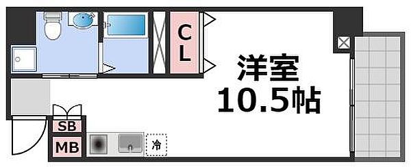 フレアコート北浜 ｜大阪府大阪市中央区内淡路町3丁目(賃貸マンション1R・10階・23.32㎡)の写真 その2