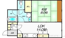 グランヴィ新大阪 5階1LDKの間取り