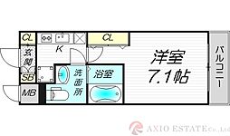 ラクラス新大阪 4階1Kの間取り