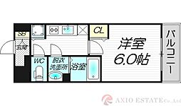 プレサンス新大阪ザ・シティ 7階1Kの間取り