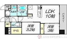 コンフォリア新大阪宮原Q 10階2LDKの間取り