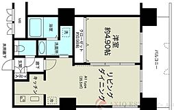 ノルデンタワー新大阪プレミアム 20階1LDKの間取り