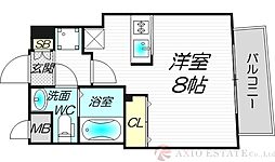 Luxe十三東 3階ワンルームの間取り