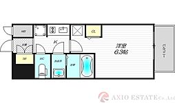 エステムコート新大阪12オルティ 1Kの間取図画像
