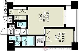 ノルデンハイム江坂 1LDKの間取図画像