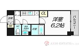 プレサンスブルーム東三国 1Kの間取図画像