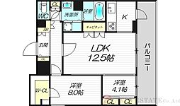 アスール江坂3rd 2LDKの間取図画像