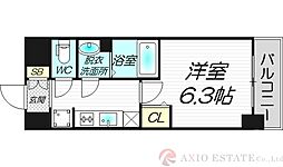 プレサンスブルーム東三国 1Kの間取図画像