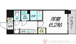 プレサンスブルーム東三国 1Kの間取図画像
