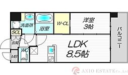 セレニテ西中島アリア壱番館 1LDKの間取図画像