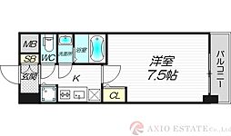 エスレジデンス江坂エミネンス 1Kの間取図画像