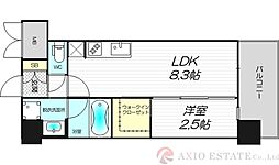 コンフォリア・リヴ淡路 1LDKの間取図画像