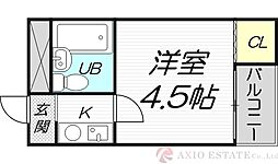 スリーデイズ新大阪 1Kの間取図画像