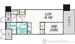 コンフォリア・リヴ淡路 1LDKの間取図画像