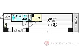 アクアスイート新大阪 1Kの間取図画像