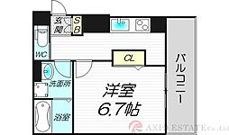 プール・トゥジュールジャンフランソワ 1Kの間取図画像